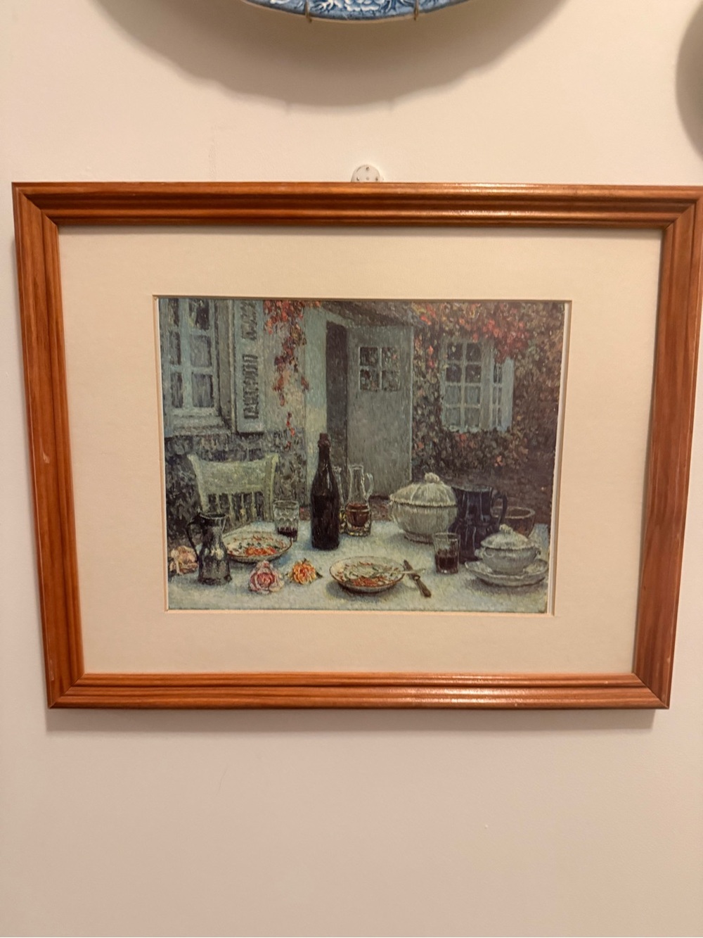Framed Still Life Wall Art Print in Wood Frame - Beige and Brown